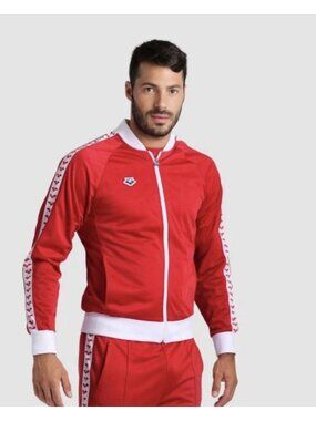 Arena Mens Relax IV Team Full Zip Track Jacket In Red Small